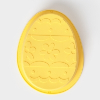 Форма для выпечки Доляна &laquo;Пасхальное яйцо&raquo;, 20,5&times;15,7&times;4,4 см, силикон, жёлтая