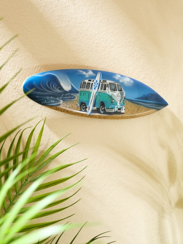 Панно "Доска для сёрфа "Great Beach" дерево 30х7 см