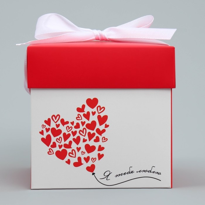 Коробка подарочная складная, упаковка, &laquo;Люблю тебя&raquo;, 10 х 10 х 10 см