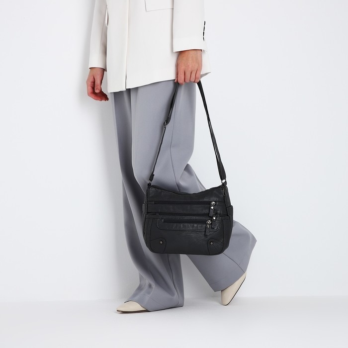 Сумка-мешок на молнии, цвет серый Сумка-мешок на молнии, цвет серый