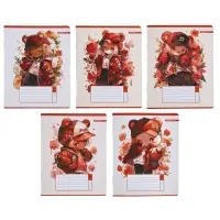 Тетрадь 12 листов в клетку &laquo;С ушками&raquo;, обложка бумага, текстура, МИКС