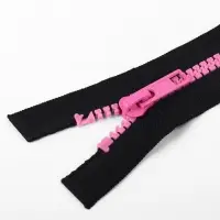 Молния &laquo;Трактор&raquo;, №5, разъёмная, замок автомат, 60 см, чёрная, розовая