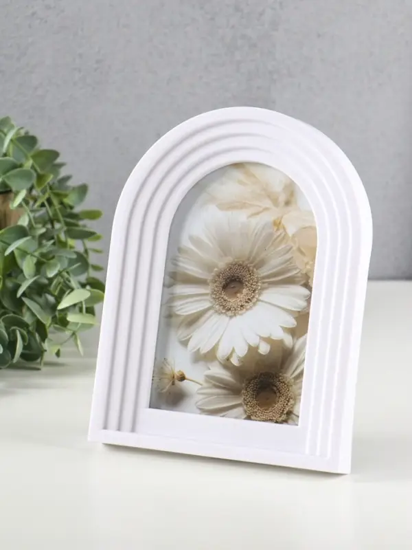 Фоторамка пластик 10х15 см "Арка" белая 19х14,5х1,8 см