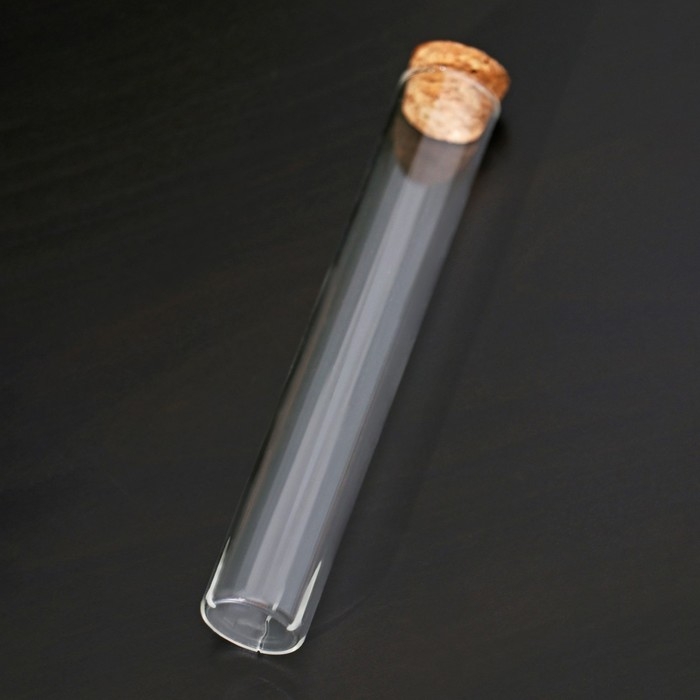 Колба стеклянная для заваривания с пробкой из бамбука &laquo;Алхимия&raquo;, 2&times;12 см, набор, 12 шт