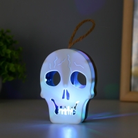 Ночник "Череп" LED 1Вт RGB от батареек LR1130 бело-черный 9,5х4х5см RISALUX Ночник "Череп" LED 1Вт RGB от батареек LR1130 бело-черный 9,5х4х5см RISALUX