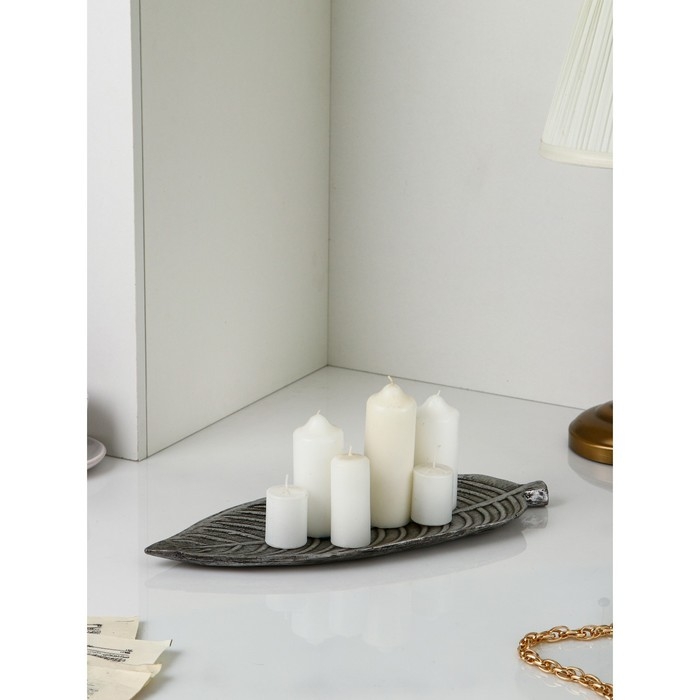 Органайзер &laquo;Лист&raquo;, полистоун,цвет серебро