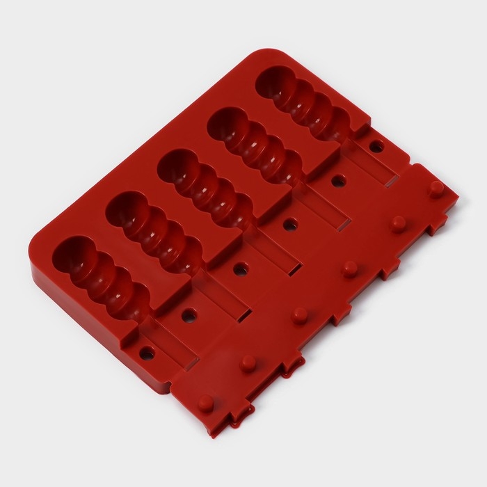 Форма для леденцов &laquo;Батончик&raquo;, силикон, 19&times;11&times;2 см, 5 ячеек (6&times;2,6 см), цвет МИКС
