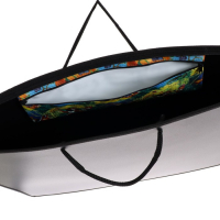 Папка для чертежей и рисунков А2, 650 х 480 х 50 мм, с ручками, пластиковая, молния сверху, Оникс, ПР 2-8, 0.9 мм, карман, "Чёрный"