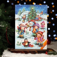 Новый год. Адвент-календарь с мини-плитками из молочного шоколада Chocoland, МИКС, 50 г