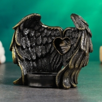 Подсвечник "Крылья ангела" черный с золотом, 12см