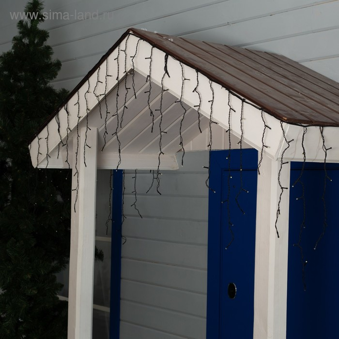 Гирлянда &laquo;Бахрома&raquo; 3 &times; 0.6 м, IP44, УМС, тёмная нить, 160 SMD-LED, свечение белое, 220 В