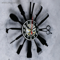 Часы настенные, серия: Интерьер, "Парикмахерская", плавный ход, 30 х 30 см