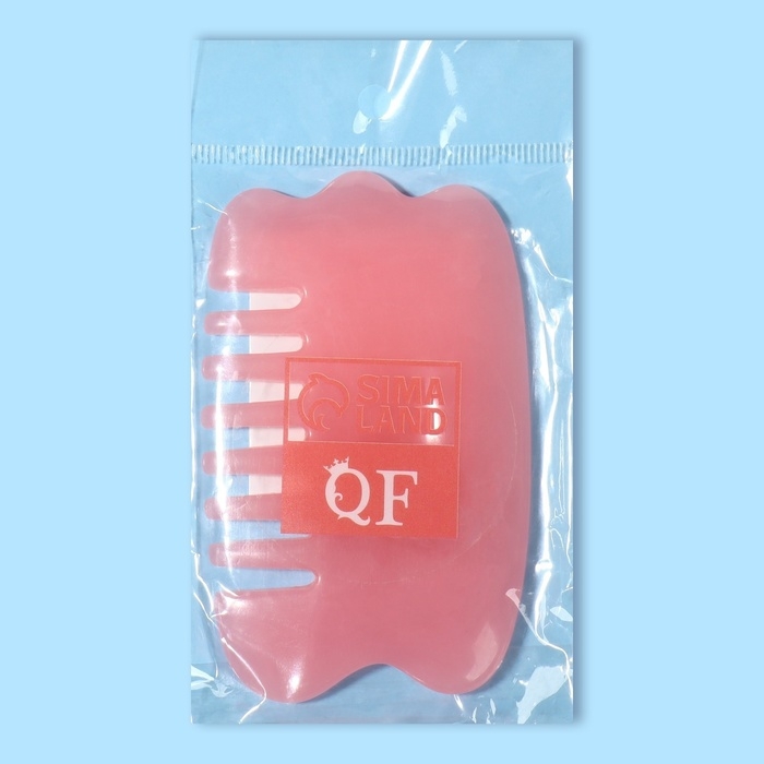 Массажёр Гуаша &laquo;Гребешок&raquo;, 8,5 &times; 5 см, цвет розовый