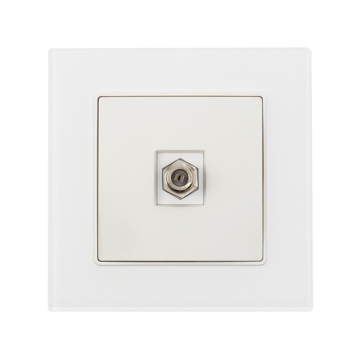 Розетка телевизионная одноместная TOT Matte Glass, скрытая, стекло, белая Розетка телевизионная одноместная TOT Matte Glass, скрытая, стекло, белая