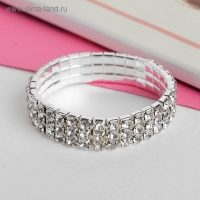 Браслет детский &laquo;Выбражулька&raquo; лёд, 3 ряда, цвет белый в серебре, d=5 см