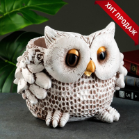 Фигурное кашпо "Сова", 2,8 л/30х31х26 см коричневое