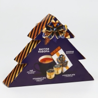 Новый год! Набор &laquo;Счастья и удачи в Новом году&raquo;: чай с лимоном 20 г, крем мёд с кедровым орехом 30 г, хлопковый крем мёд 30 г, шоколад молочный 27 г