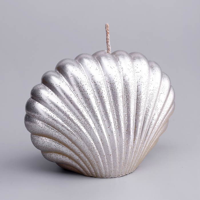 Свеча фигурная лакированная "Ракушка", 3,2х4,5 см, серебро