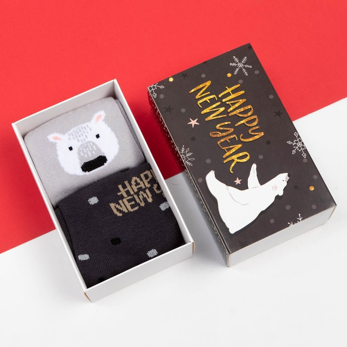 Набор женских новогодних носков KAFTAN Набор женских новогодних носков KAFTAN "Snow" р. 36-40 (23-25 см), 2 пары