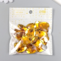 Декор для творчества пластик "Стразы сердце. Ярко-жёлтый" набор 30 шт 2,5х2,5 см