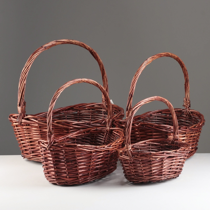 Набор корзин из 4 шт, 48х37/42 см; 39х34/37 см; 34х24/31 см; 29х18/27 см, ива Набор корзин из 4 шт, 48х37/42 см; 39х34/37 см; 34х24/31 см; 29х18/27 см, ива