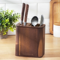 Подставка для кухонных принадлежностей и столовых приборов, 15&times;10&times;16,6 см, тропическая акация