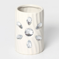 Набор аксессуаров для ванной комнаты Доляна &laquo;Дерево&raquo;, 4 предмета (дозатор 300 мл, мыльница, 2 стакана), цвет белый