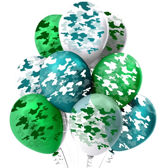 Шар латексный 12" &laquo;Камуфляж&raquo;, 5-сторонний, набор 5 шт.