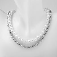 Колье с жемчугом &laquo;Олимпия&raquo; окружение, цвет серебро, 45см