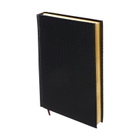 Ежедневник полудатированный, А5, 192 листа, линейка, обложка кожзам, золотой срез "Крокодил", черный Ежедневник полудатированный, А5, 192 листа, линейка, обложка кожзам, золотой срез "Крокодил", черный