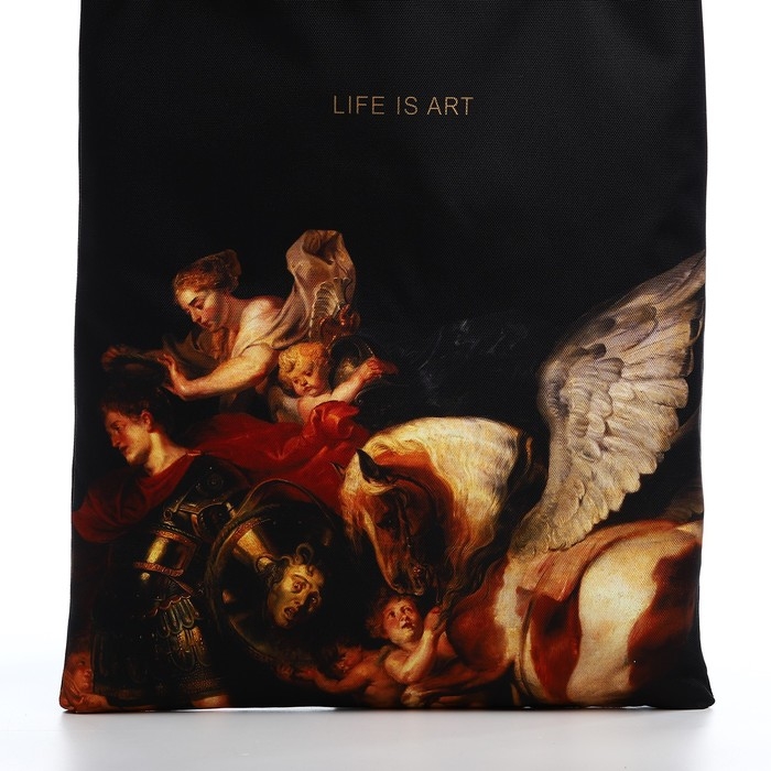 Сумка шопер Life is Art, 35х0.5х40 см, отд без молнии, без подклада, чёрная Сумка шопер Life is Art, 35х0.5х40 см, отд без молнии, без подклада, чёрная