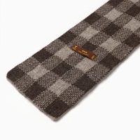 Шарф из монгольской шерсти Шоколадный "Шахматы" , цвет серый/коричневый Шарф из монгольской шерсти Шоколадный "Шахматы" , цвет серый/коричневый