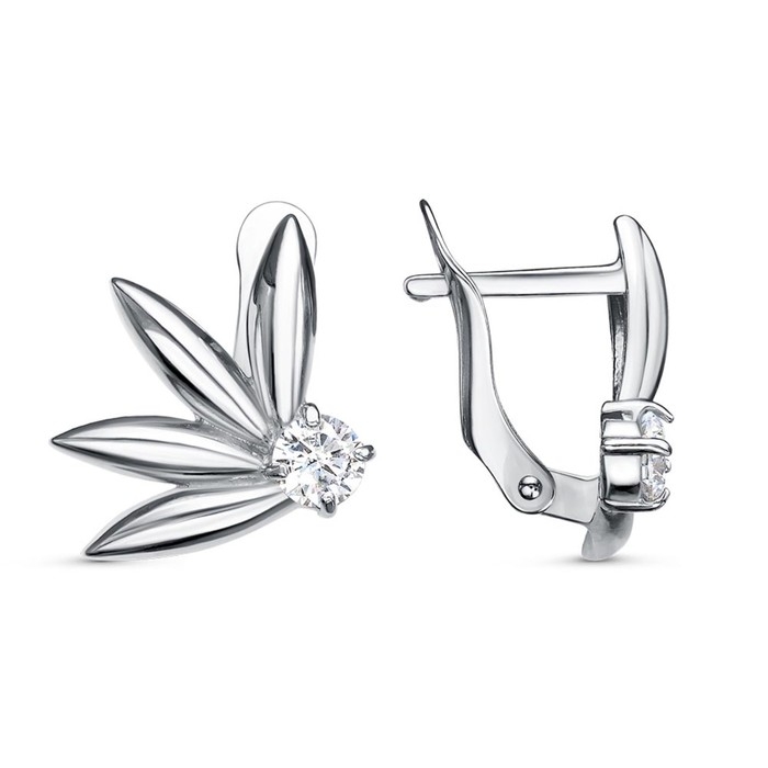 Серьги «Цветок», платинирование Серьги «Цветок», платинирование