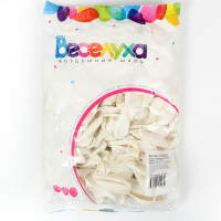 Шар латексный 12", пастель, набор 100 шт., цвет белый