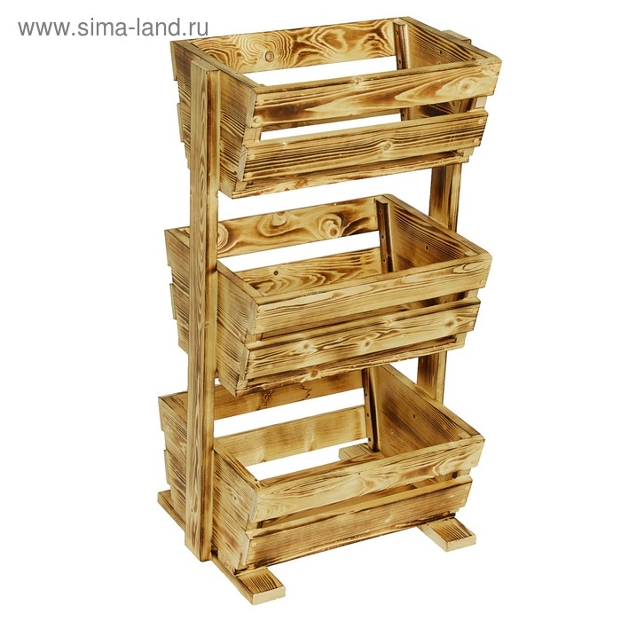 Стеллаж деревянный, 54&times;50&times;100см, обожжённый