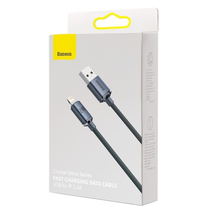 Кабель Baseus, Lightning - USB, 2.4 А, 1.2 м, черный
