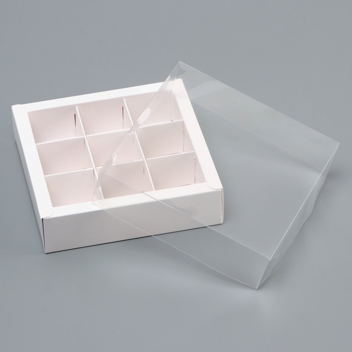 Коробка для 9 конфет, 13,7 х 13,7 х 3,5 см. Кондитерская упаковка Коробка для 9 конфет, 13,7 х 13,7 х 3,5 см. Кондитерская упаковка