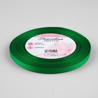 Лента репсовая, 6 мм, 23 &plusmn; 1 м, цвет зелёный №19