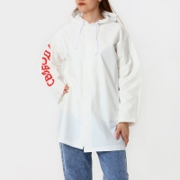 Дождевик взрослый укороченный &laquo;Свобода&raquo;, на кнопках, цвет белый, размер 42-48