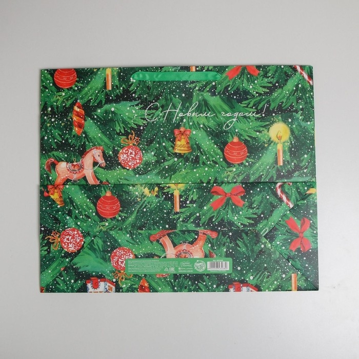 Пакет подарочный новогодний ламинированный &laquo;Ёлочка нарядная&raquo;, XL 49 х 40 х 19 см, Новый год