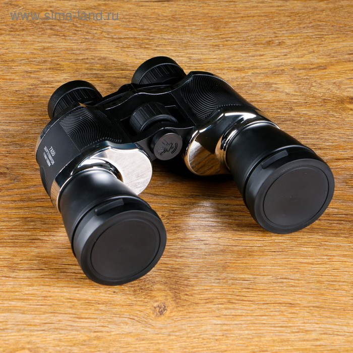 Бинокль 7х50, Бинокль 7х50, "Лесной массив", черный, серебристые вставки пластик