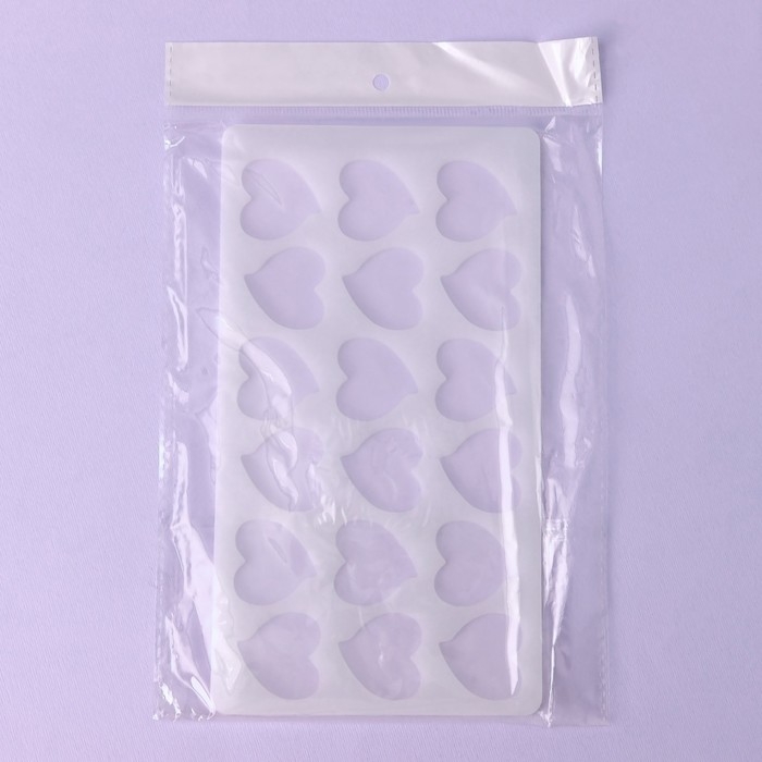 Форма для шоколада &laquo;Флирт&raquo;, силикон, 18 ячеек, 21&times;11&times;0,3 см, цвет прозрачный