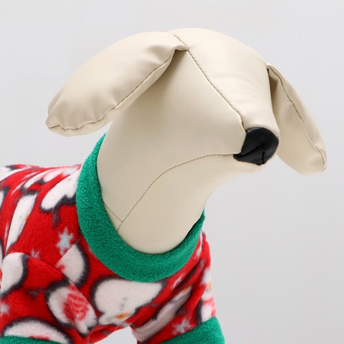 Толстовка для животных Толстовка для животных "Снеговик", размер XS, красная (ДС 21, ОШ 20, ОГ 30 см)