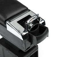 Подлокотник универсальный с пепельницей и подставкой подстаканником, черный,