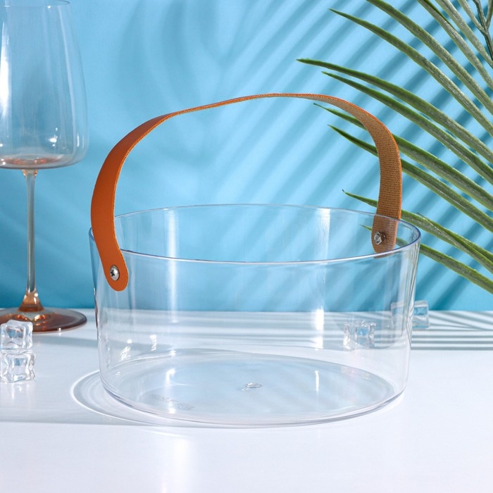 Ведёрко для льда Доляна, 2,6 л, 21&times;21&times;10 см, цвет прозрачный