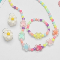 Комплект детский &laquo;Выбражулька&raquo; 4 предмета: 2 заколки, бусы, браслет, бабочки, цветной