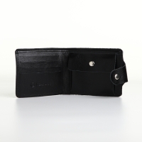 Портмоне мужское на кнопке, TEXTURA, отдел для карт, монет, цвет чёрный