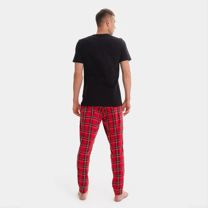 Пижама мужские KAFTAN Пижама мужские KAFTAN "Дед Мороз", цвет красный/чёрный, размер 56