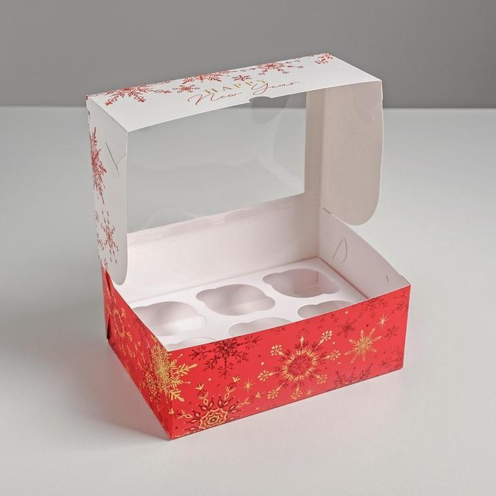 Коробка для капкейков &laquo;Let it snow&raquo;, 17 х 25 х 10см, Новый год