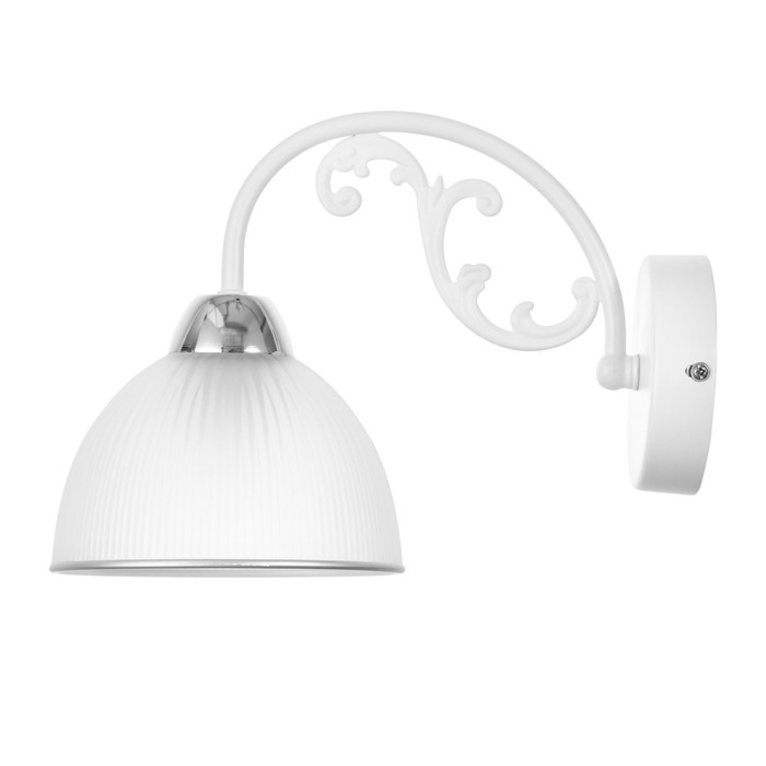 Бра "Лаура" 1х60Вт Е27 Белый, хром 27х15х20см